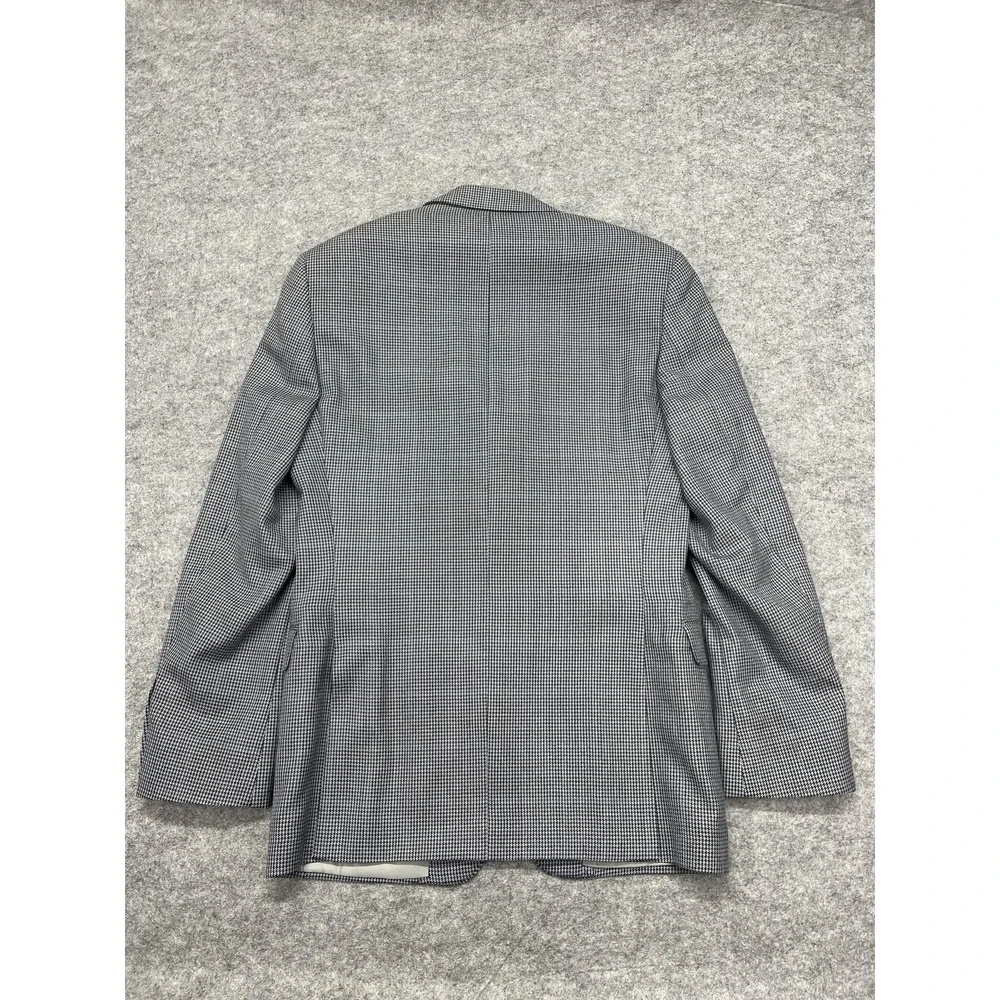 Ralph Ralph Lauren Sport Coat Mens 36R Gray Silk Wool Houndstooth Tweed Blazer